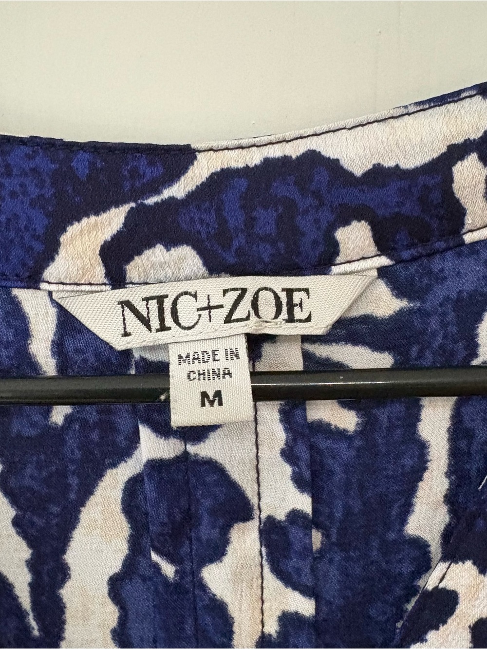 NIC+ZOE Blue and White Printed Midi Shirt Dress - Picture 6 of 8